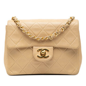 Pre-Loved Chanel Mini Square Classic Lambskin Single Flap